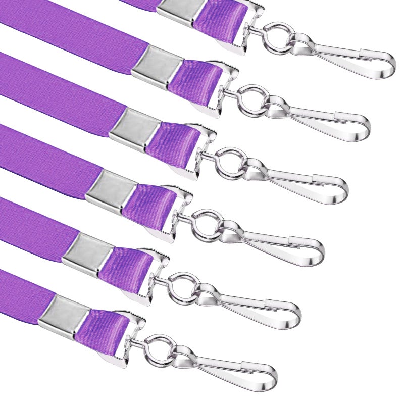 Korty Purple Lanyards Bulk 50 packs Lanyards for ID Badges Lanyards with Swivel Hook Clips for Name Tag Lanyard ID Holder - Image 2
